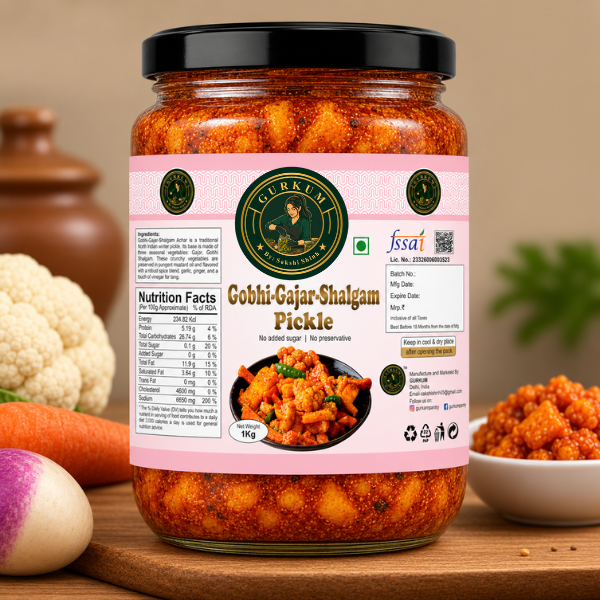 Gurkum Gobhi Gajar Shalgam Pickle (1kg)