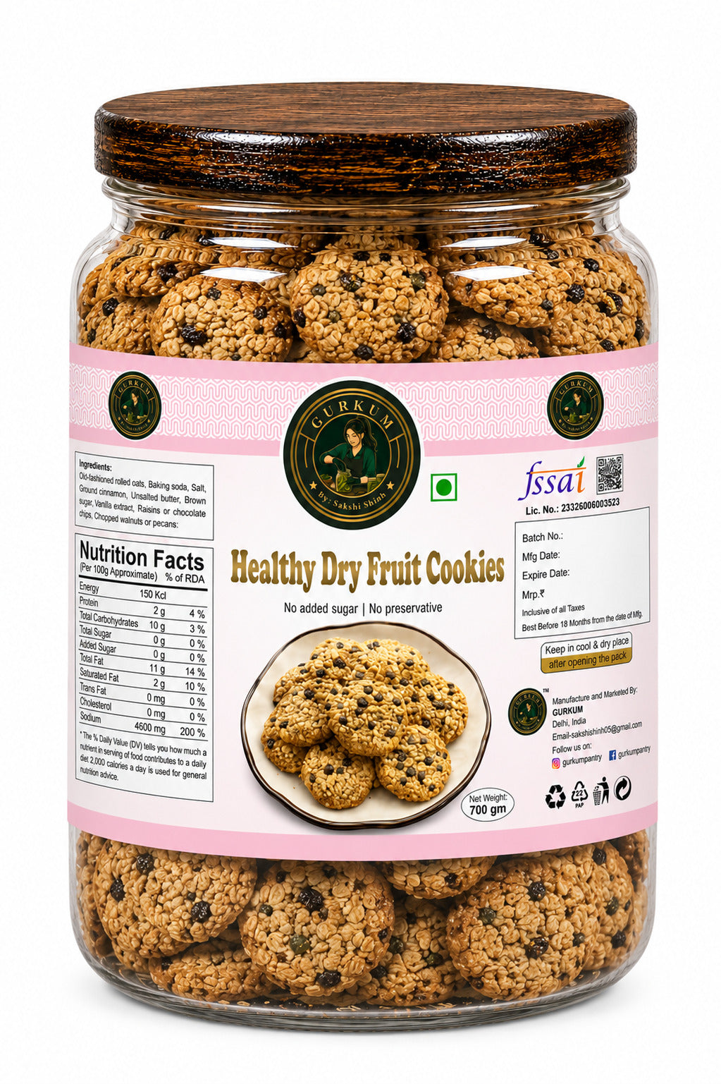Healthy Dry Fruit Cookies