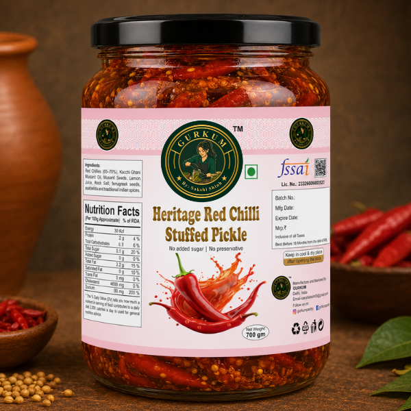 Gurkum Heritage Red Chilli Stuffed Pickle